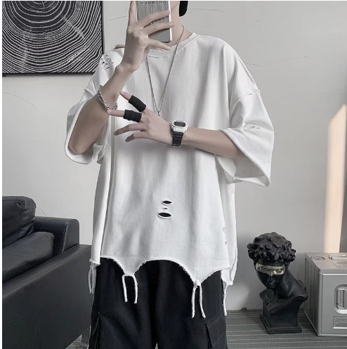 MAVORE Oversized Ripped Shirt