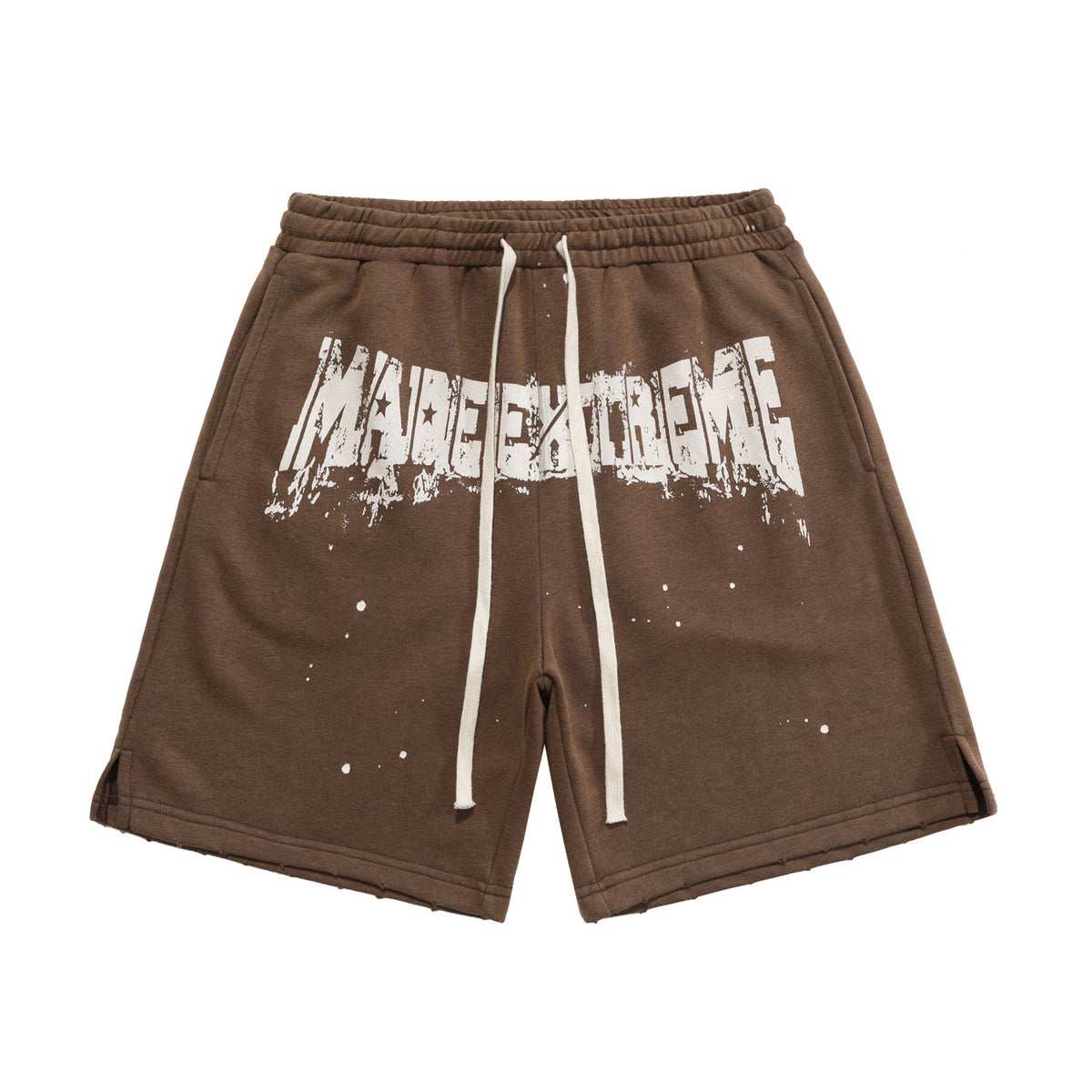 MAVORE Light Print Ripped Shorts