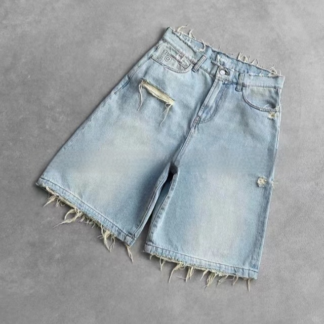 MAVORE Ripped Denim Shorts