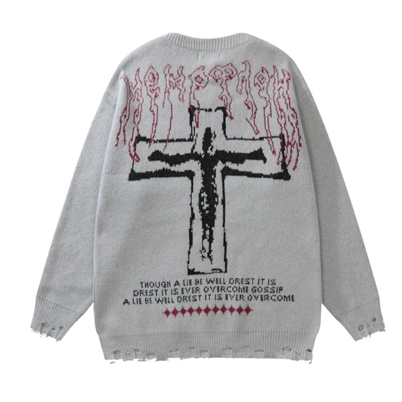 MAVORE "Jesus" Oversized Sweater