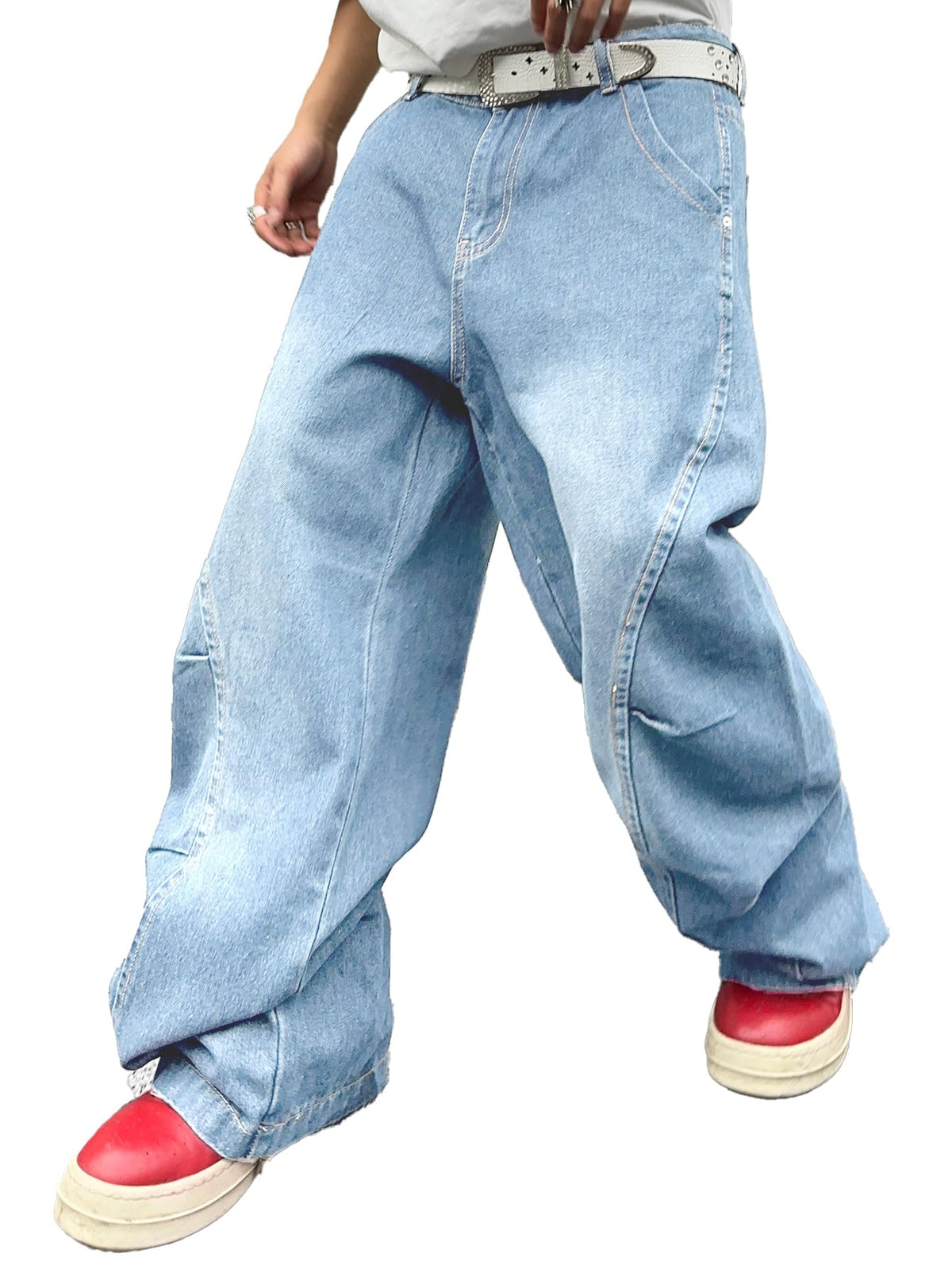 MAVORE Baggy Light-Blue Jeans