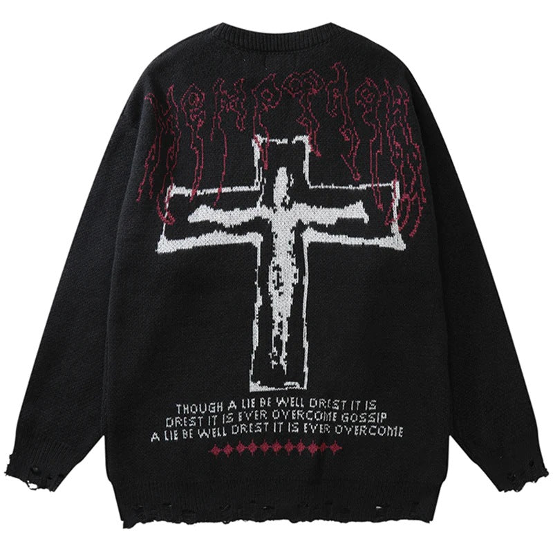MAVORE "Jesus" Oversized Sweater