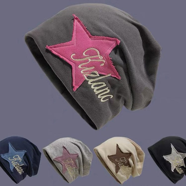 MAVORE Embroidered Patch Beanie Hat