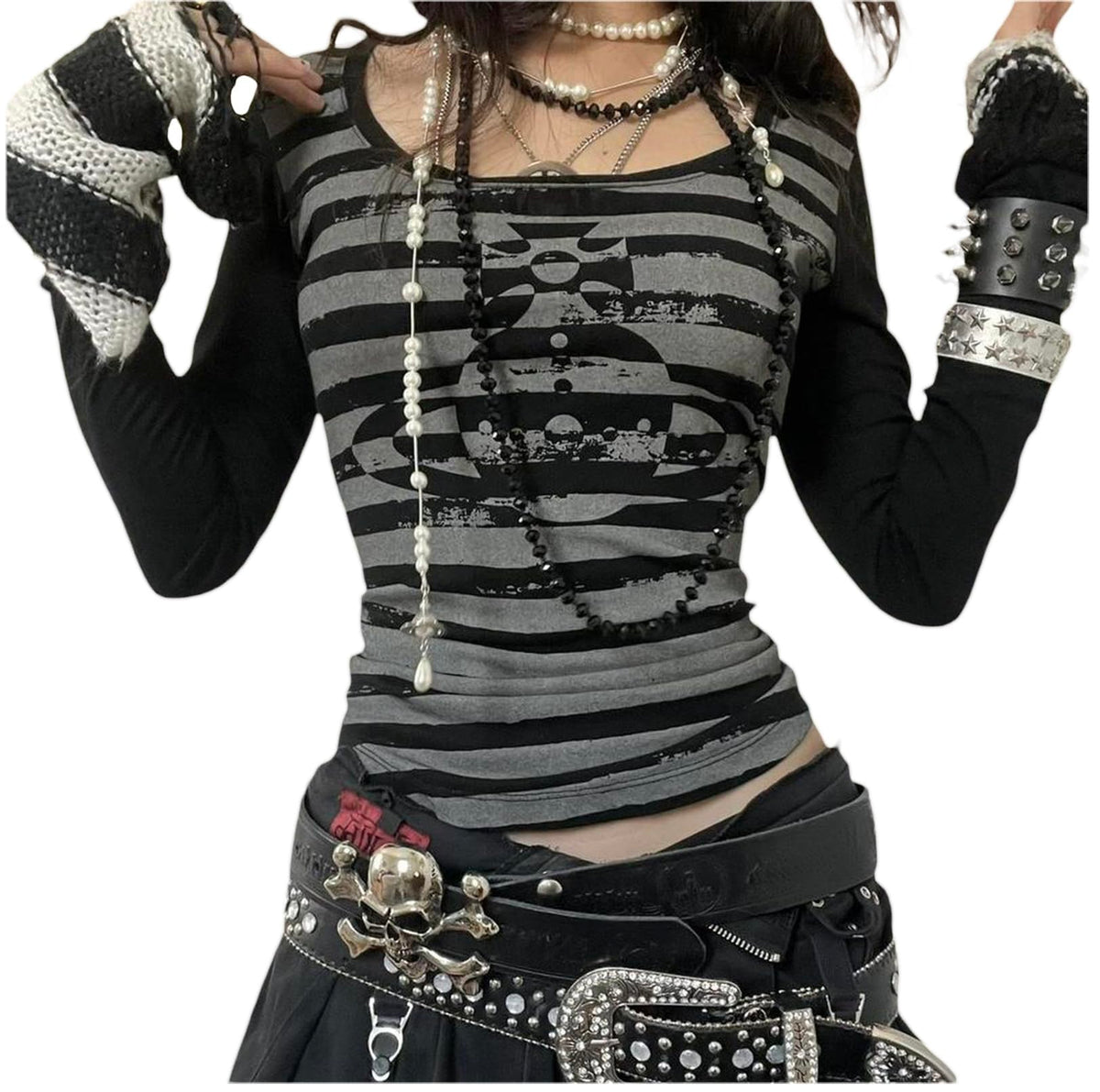 MAVORE Long Sleeve Emo Top