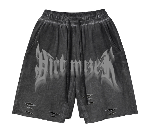 MAVORE Light Print Ripped Shorts