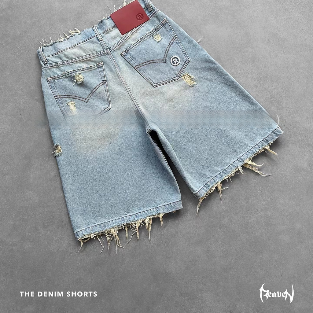 MAVORE Ripped Denim Shorts